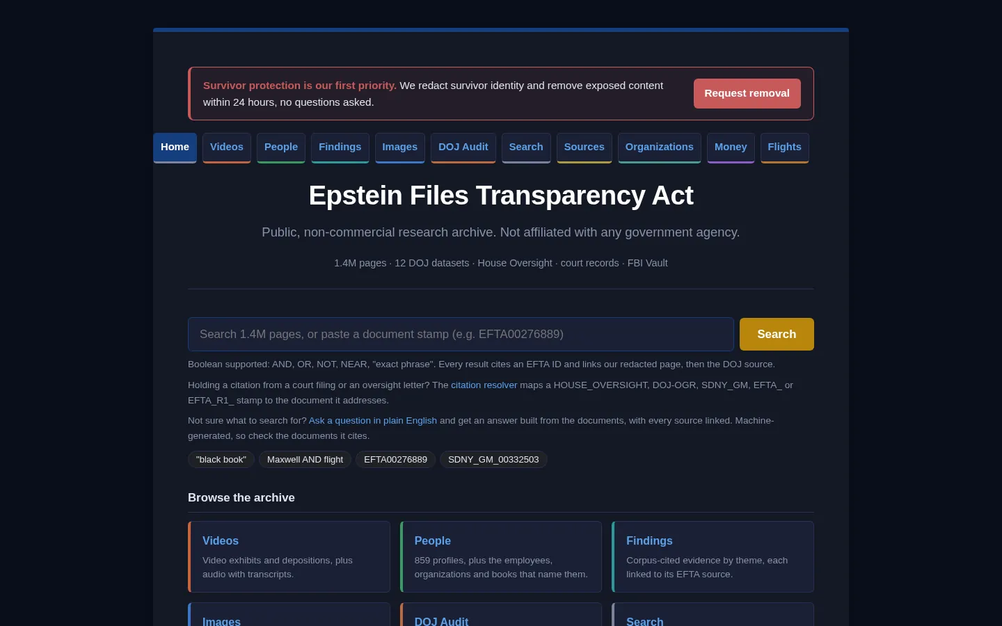 Preview of tommycarstensen.com/epstein (JSONL text)